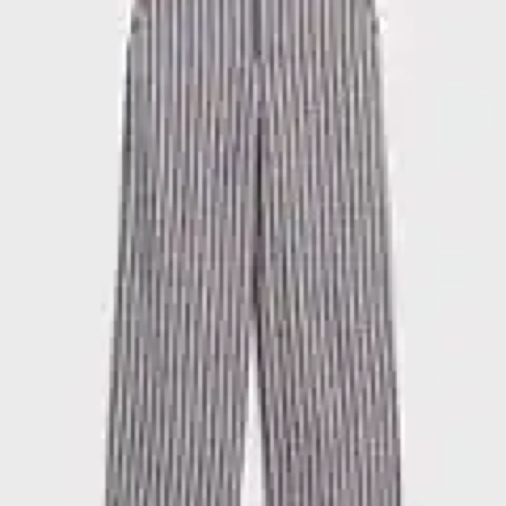 Petite Striped High-Rise Wide-Leg Pant
